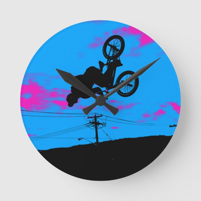 Sky Trekking - BMX Rider Round Clock (Front)