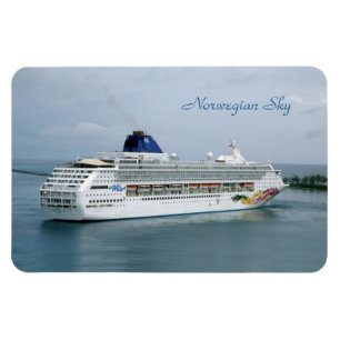 Sky Turning in Nassau Blue Text Magnet