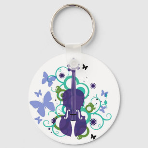 Sky Violin Design Keychain