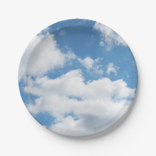 sky, weather, nature, white, blue, cloud, sunlight paper plate