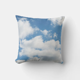 sky, weather, nature, white, blue, cloud, sunlight throw pillow