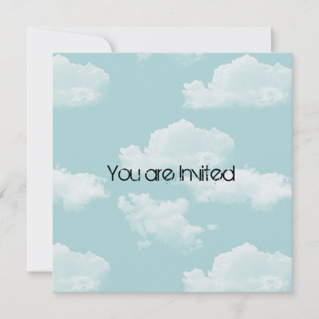 Sky with Clouds Baby Shower Invites (Front)
