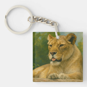 Skybound Grace – Lioness on the Ledge Keychain