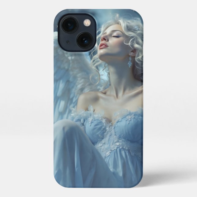 Skybound Silence: Angel of the Midnight Veil iPhone Case (Back)