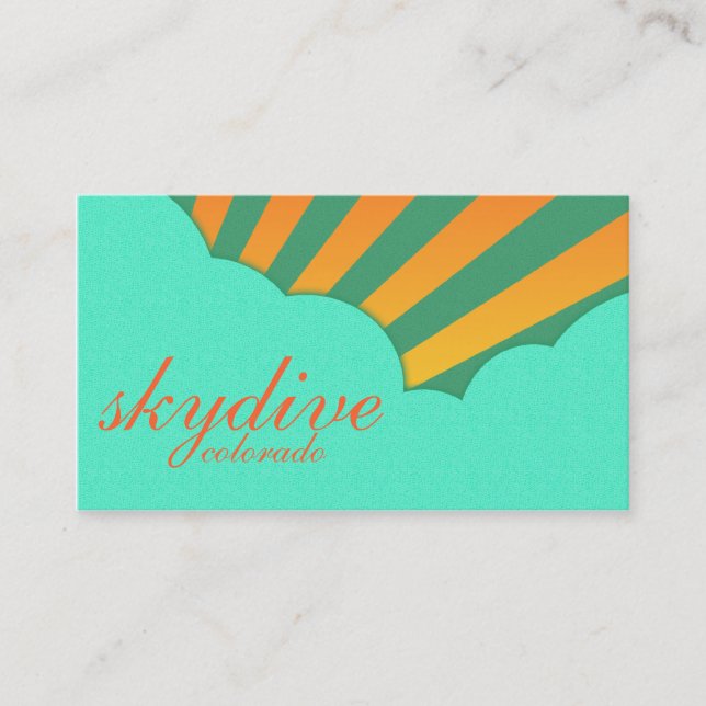 skydive location (vintage clouds) business card (Front)