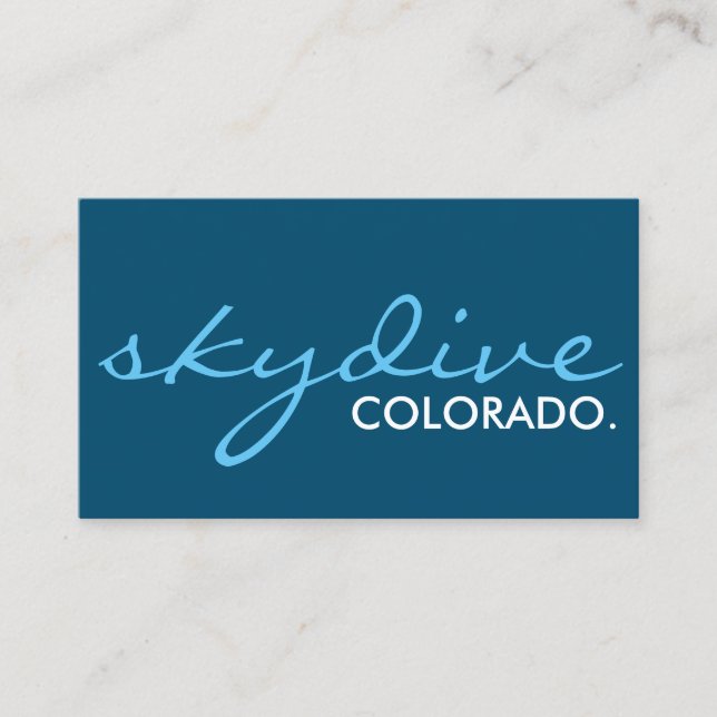 skydive locations. (colour customizable) business card (Front)
