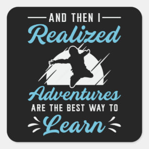 Skydiver And Then I realized Adventures Vintage Square Sticker