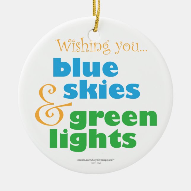 Skydiver Christmas Wish Ceramic Ornament (Front)