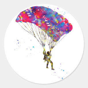 Skydiver Classic Round Sticker