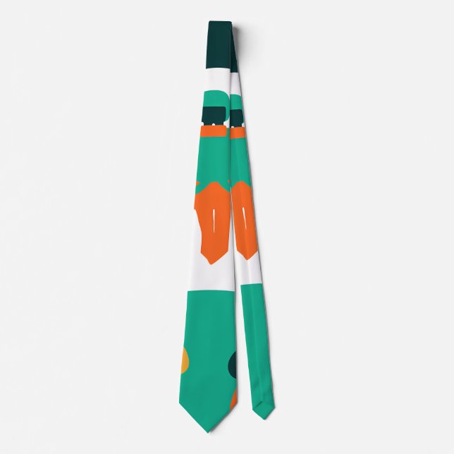 Skydiver Descending Over Solar Powered Landscape Tie (Front)