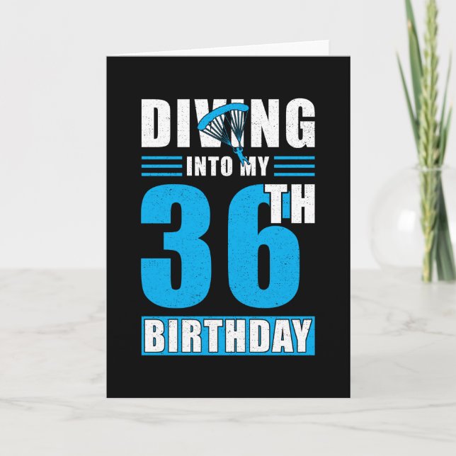 Skydiver Gift 36th Birthday Card (Front)