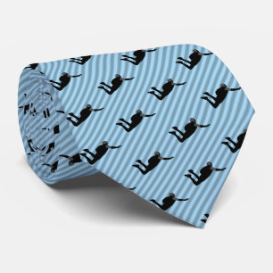 Skydiver in freefall pattern blue striped diagonal tie