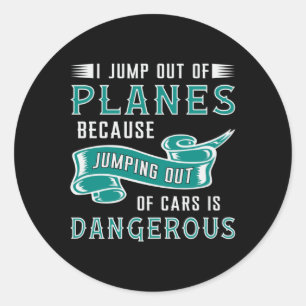 Skydiver Jump Out Of Planes Skydiving Skydive Classic Round Sticker