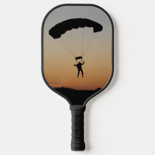 Skydiver Parachute at Sunset Pickleball Paddle