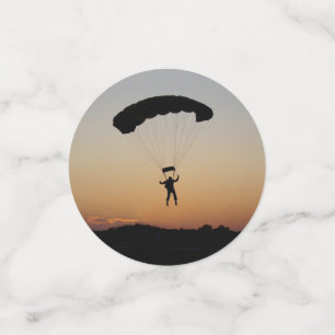Skydiver Parachute at Sunset Sky Diver Confetti