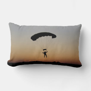 Skydiver Parachute at Sunset Sky Diver Lumbar Pillow
