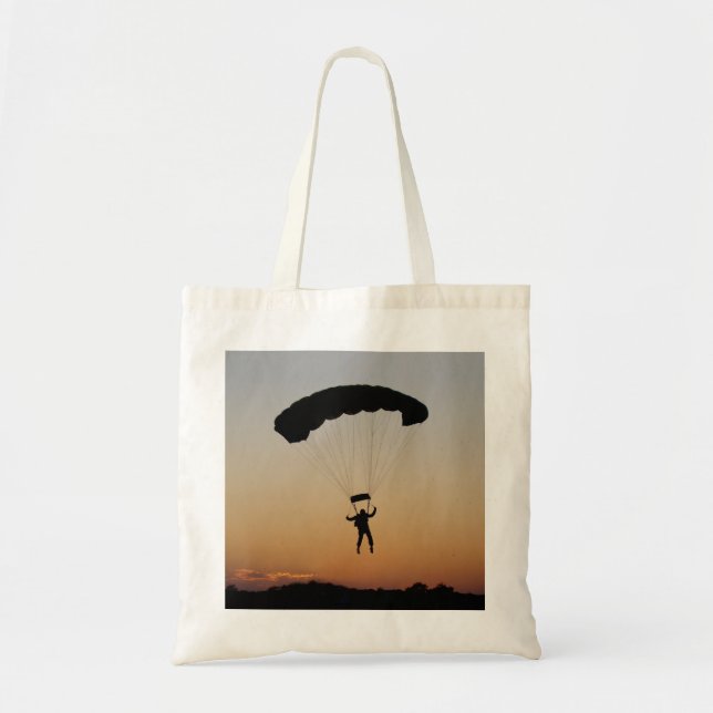 Skydiver Parachute at Sunset Sky Diver Tote Bag (Front)