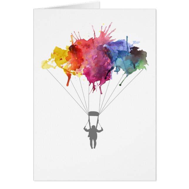 Skydiver, Parachute. Skydiving Sport. Parachuting (Front)