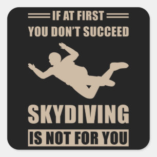 Skydiver Parachute Square Sticker