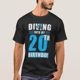 Skydiver Parachutist Birthday - Diving Into My 20T T-Shirt