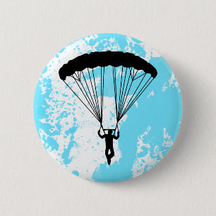 skydiver silhouette 2 inch round button