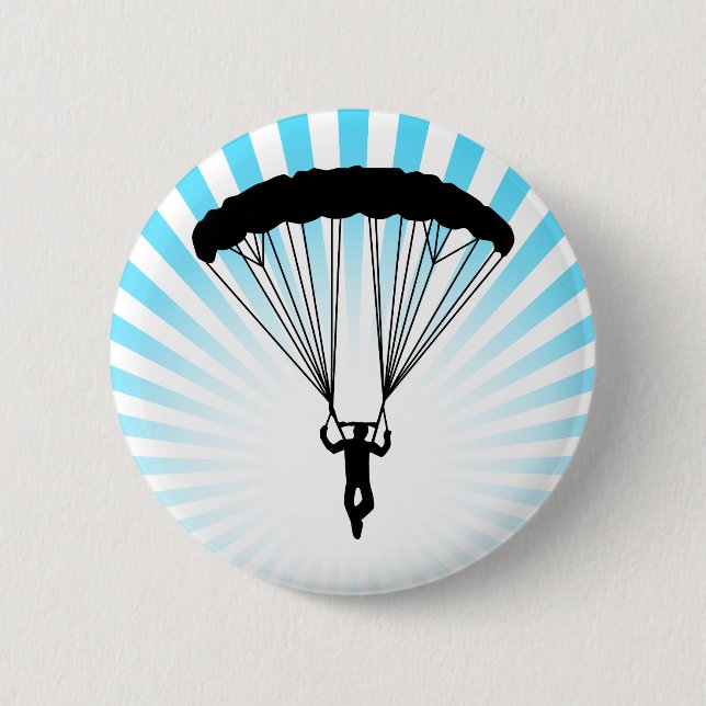 skydiver silhouette 2 inch round button (Front)