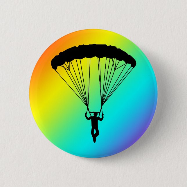 skydiver silhouette 2 inch round button (Front)