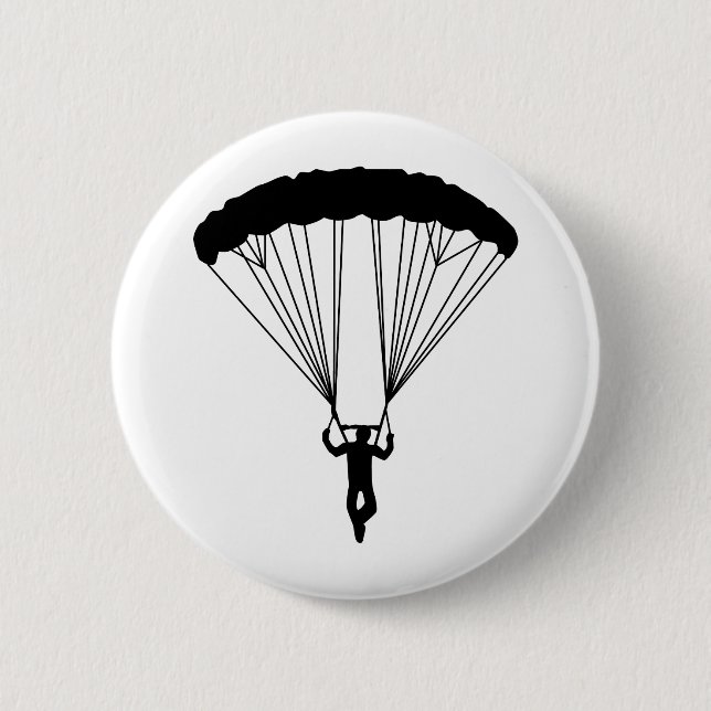 skydiver silhouette 2 inch round button (Front)