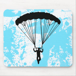 skydiver silhouette mouse pad