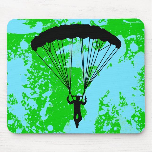 skydiver silhouette mouse pad (Front)