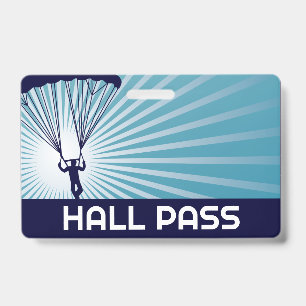 Skydiver Teacher Hall Pass Badge