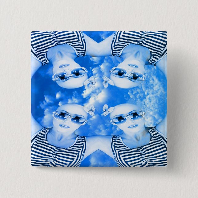 Skydivers 2 Inch Square Button (Front)