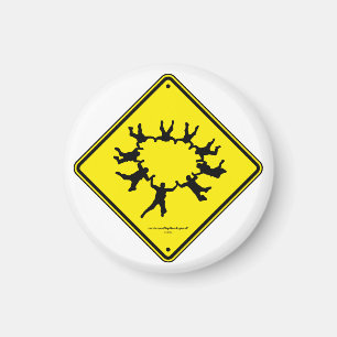 Skydivers Caution Sign Magnet