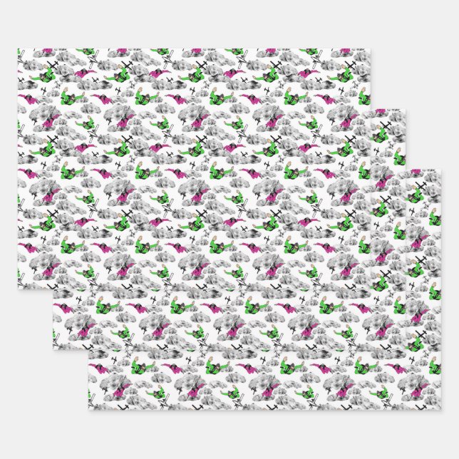 Skydivers  wrapping paper sheet (Set)