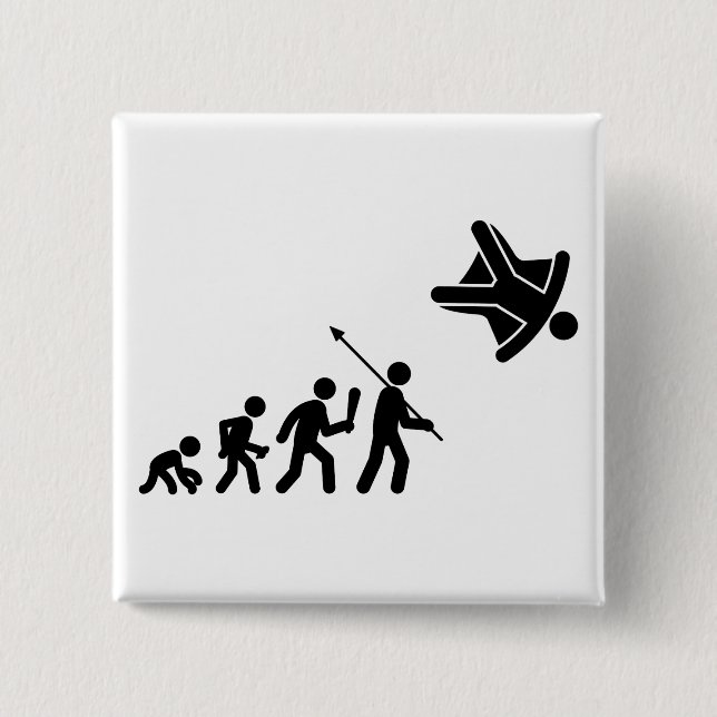 Skydiving 2 Inch Square Button (Front)
