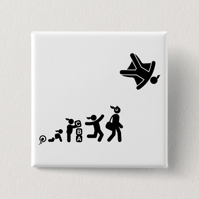 Skydiving 2 Inch Square Button (Front)