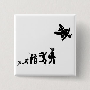Skydiving 2 Inch Square Button