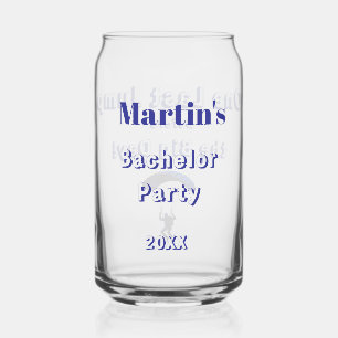Skydiving Bachelor Party Funny Adventure Theme Can Glass