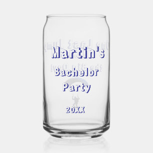 Skydiving Bachelor Party Funny Adventure Theme Can Glass