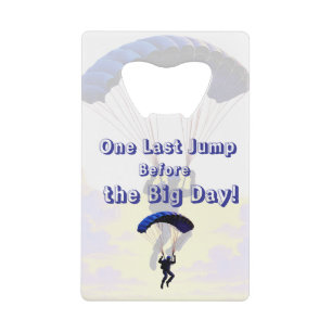 Skydiving Bachelor Party Funny Adventure Theme Credit Card Bottle Opener