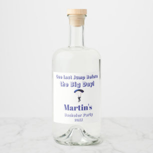 Skydiving Bachelor Party Funny Adventure Theme Liquor Bottle Label