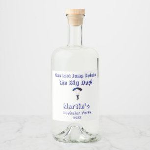 Skydiving Bachelor Party Funny Adventure Theme Liquor Bottle Label