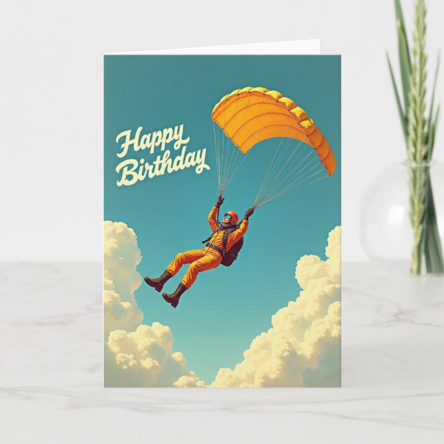 Skydiving Birthday Card (Front)