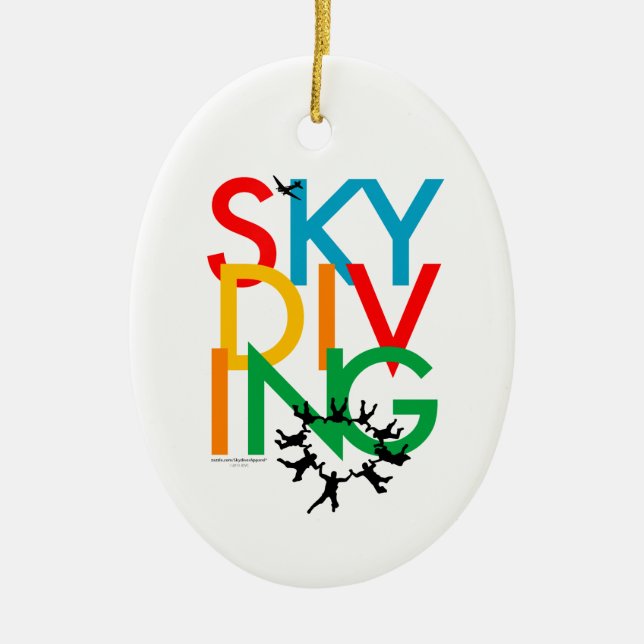 Skydiving Ceramic Ornament (Front)
