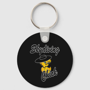 Skydiving Chick #4 Keychain