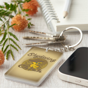 Skydiving Chick #6 Keychain