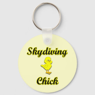 Skydiving Chick Keychain