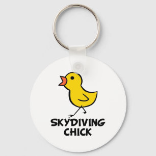 Skydiving Chick Keychain