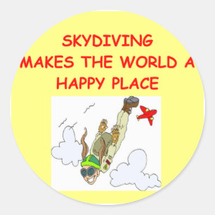 skydiving classic round sticker