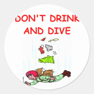 skydiving classic round sticker